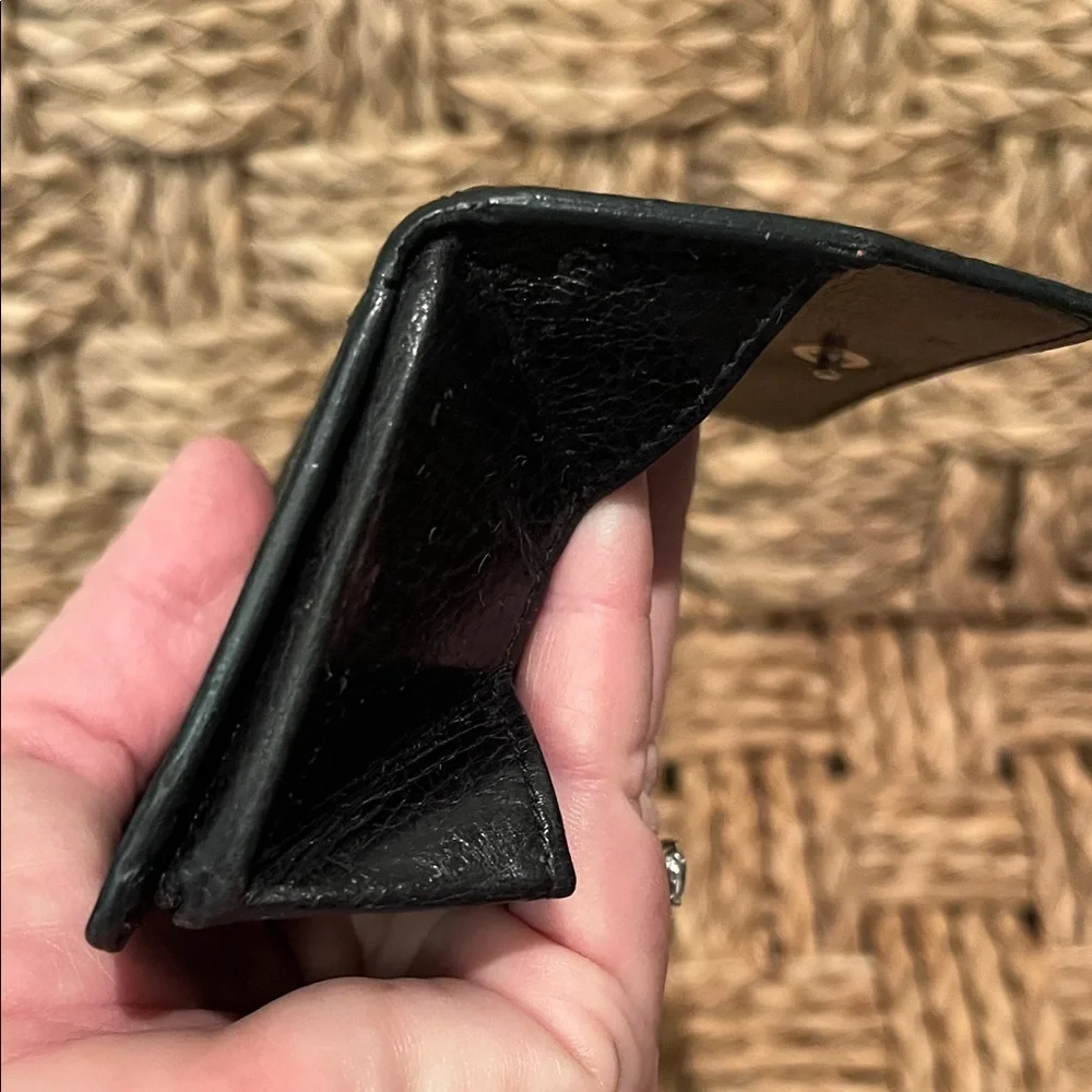 Salvatore Ferragamo Black Leather Folded Card & Key Holder